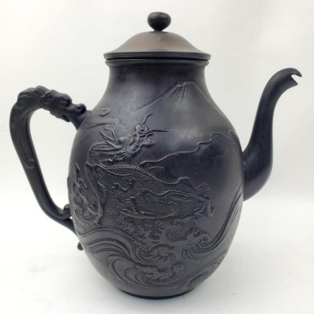 Antique Japanese Signed Bronze Covered Tea Pot