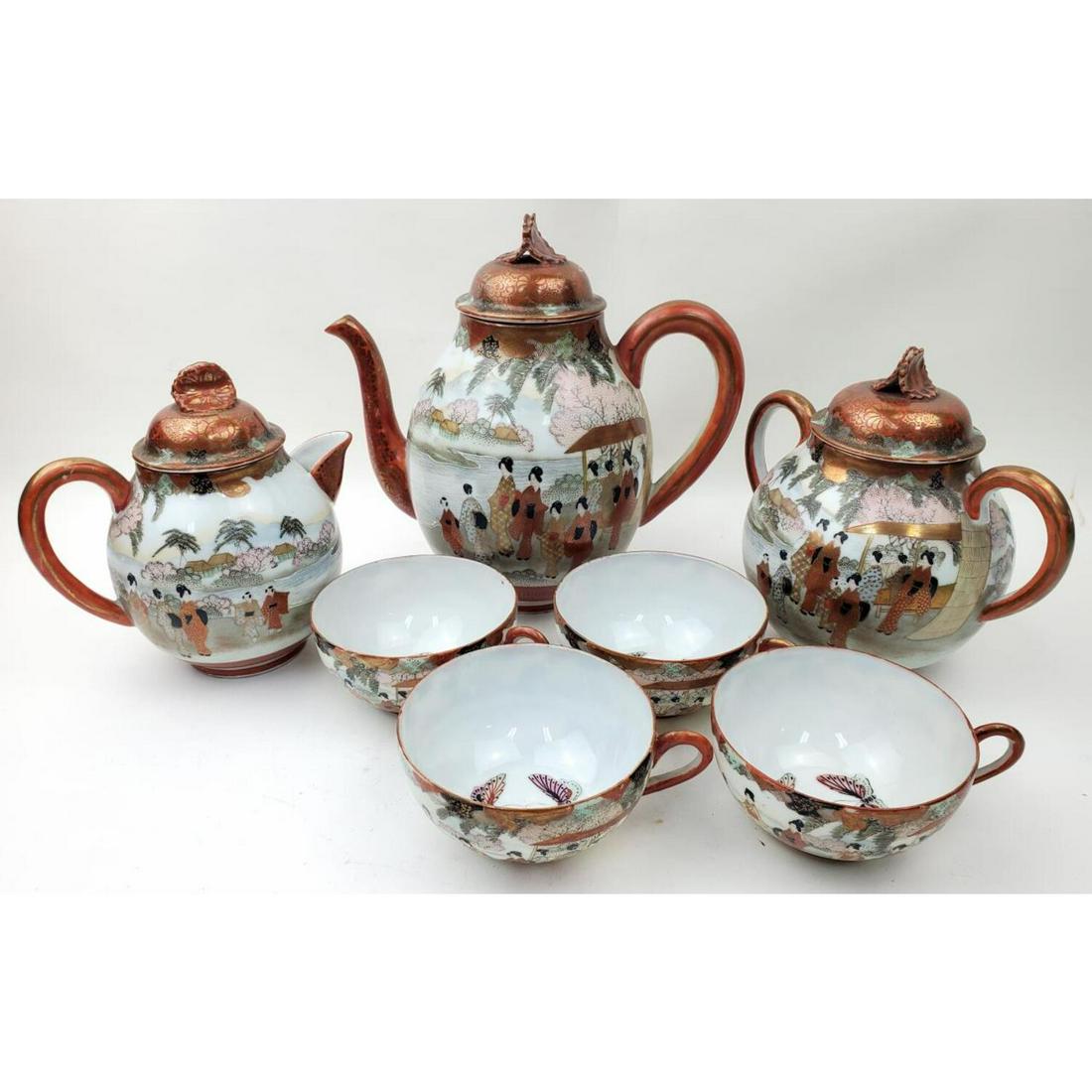 Antique Japanese Meiji Period Porcelain Tea Set (1 of 6)