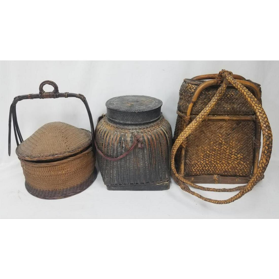3 Thailand Hill Tribe Baskets (1 of 4)