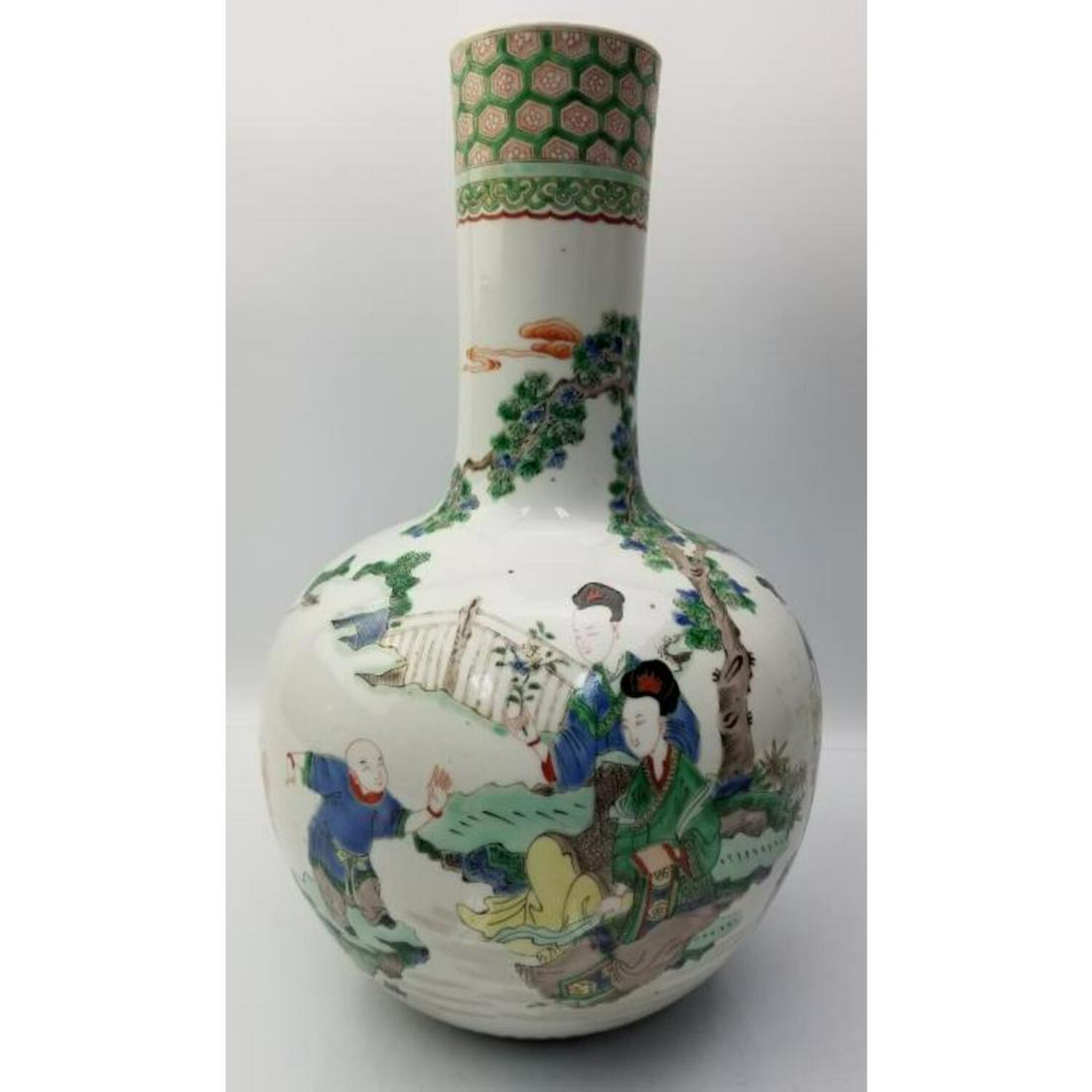 Large Chinese Hand Painted Porcelain Vase (1 of 5)