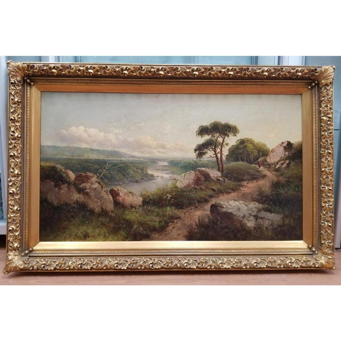 Exceptional Signed Large Antique Painting Oil on Canvas (1 of 8)