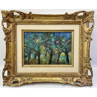 Tony Agostini, Italy-France (1916-1990) Painting: Tony Agostini, Italy-France (1916-1990) Painting, Oil on Canvas "Revealing of Spring". Signed Lower Right and Signed/ Described on the Back In Original Frame. Condition: Excellent. Dimensions: Sight-