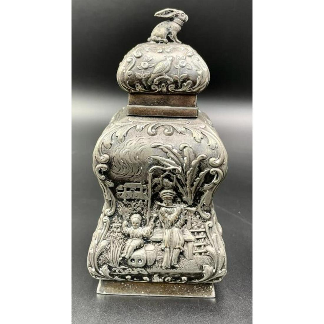 Antique Dutch Silver Plated Tea Caddy (1 of 7)