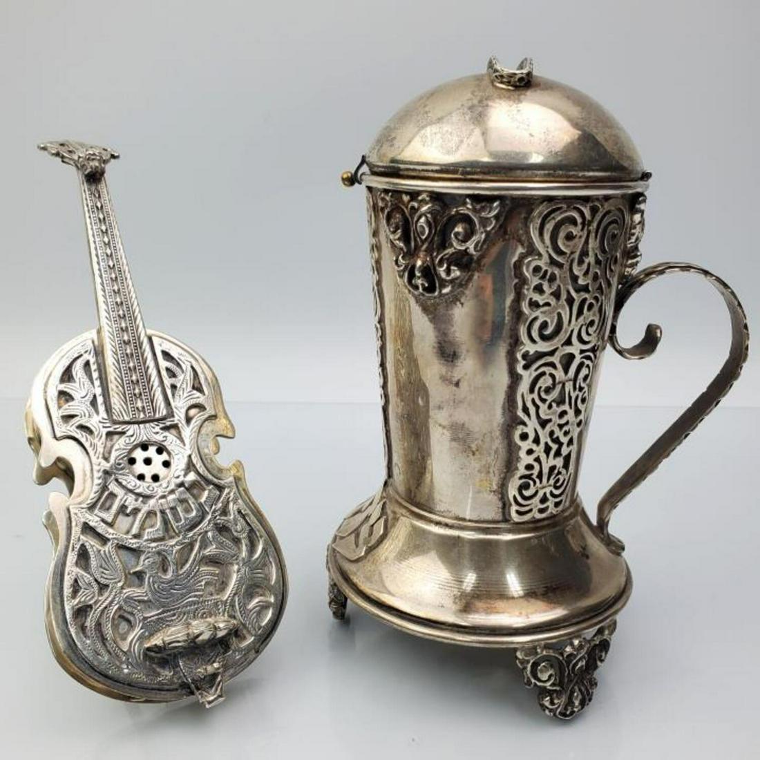 Judaica 2 piece Lot of Sterling Silver Items (1 of 6)