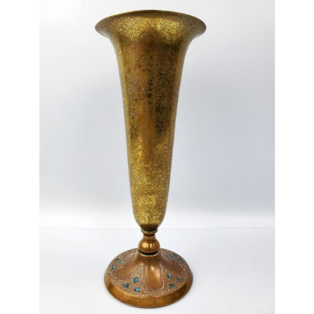 Louis C. Tiffany Furnaces Bronze Enameled Vase (1 of 4)