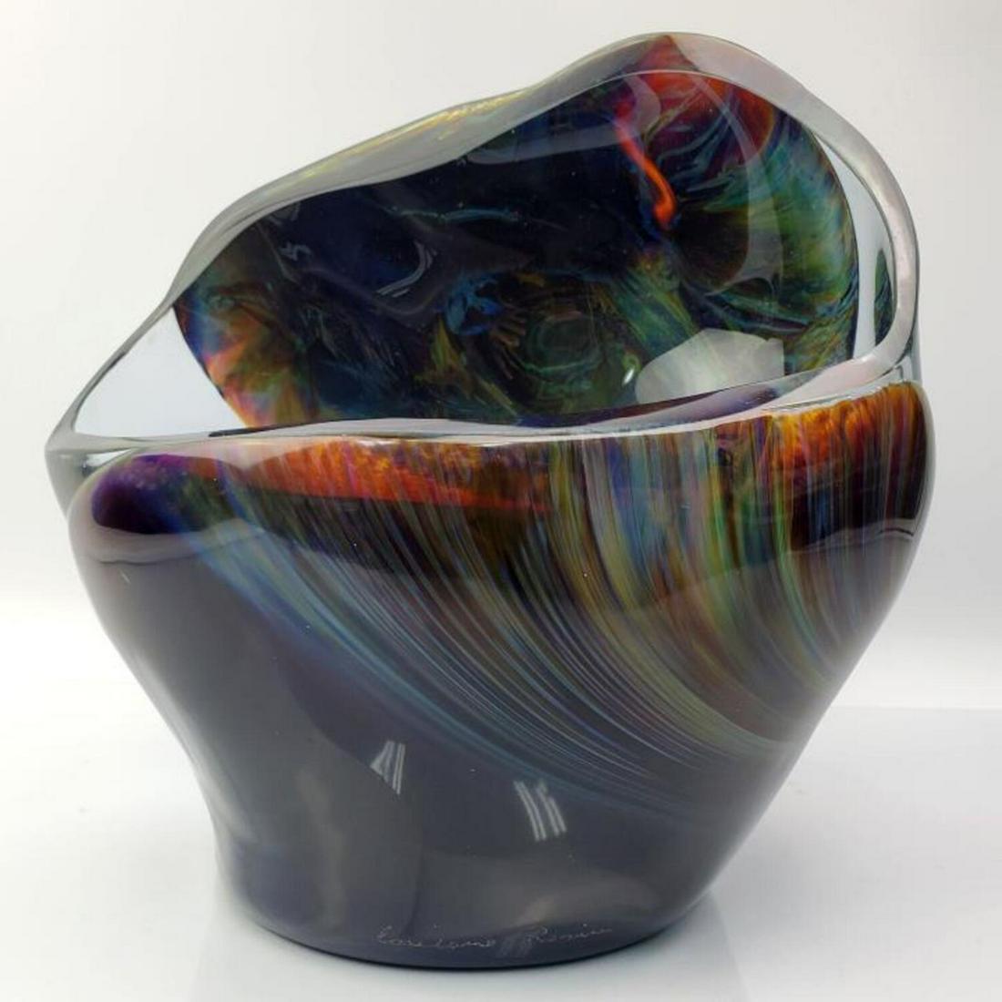 Large Venetian Signed Marbleized Heavy Art Glass (1 of 7)