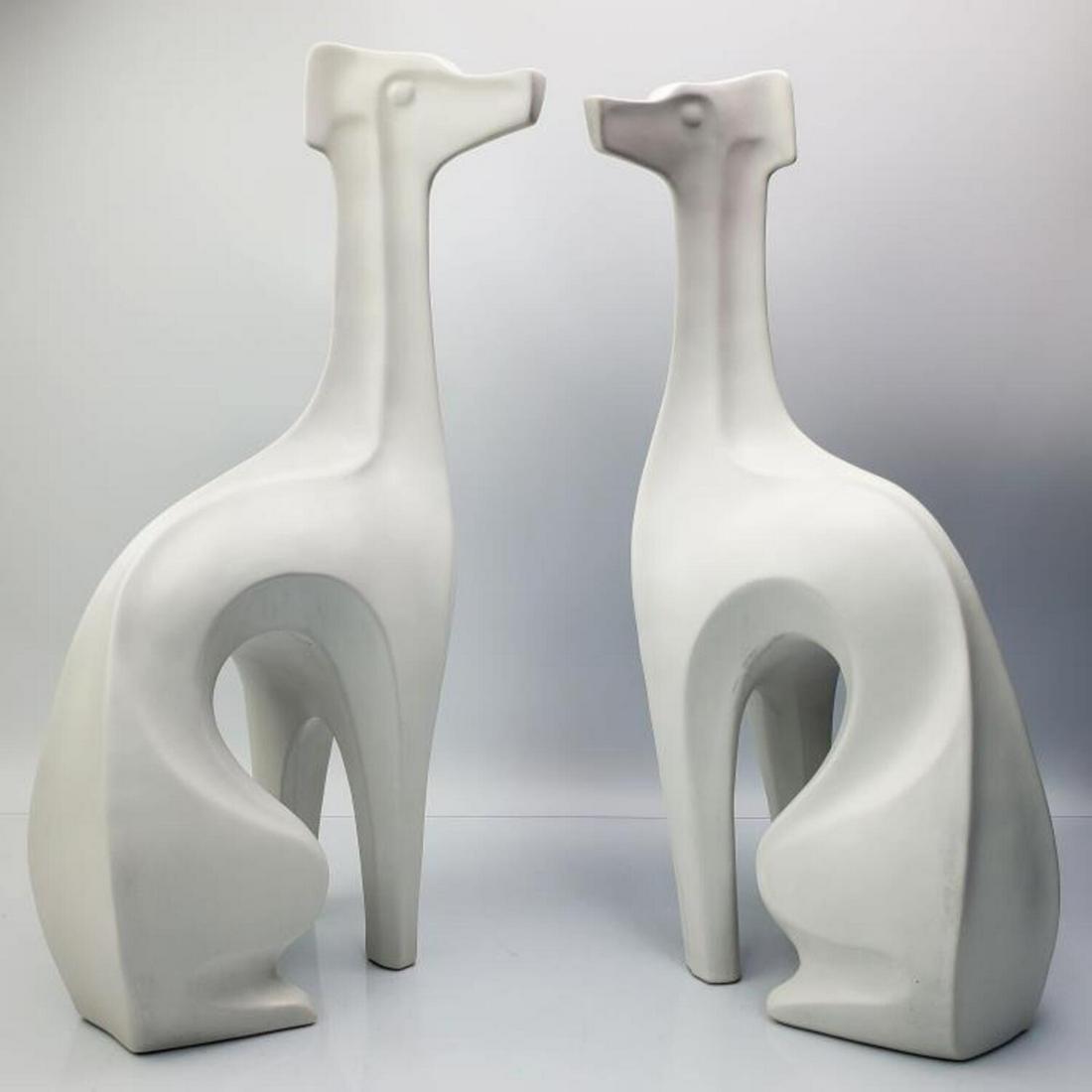 Jonathan Adler Pr of Large Porcelain Greyhounds (1 of 8)