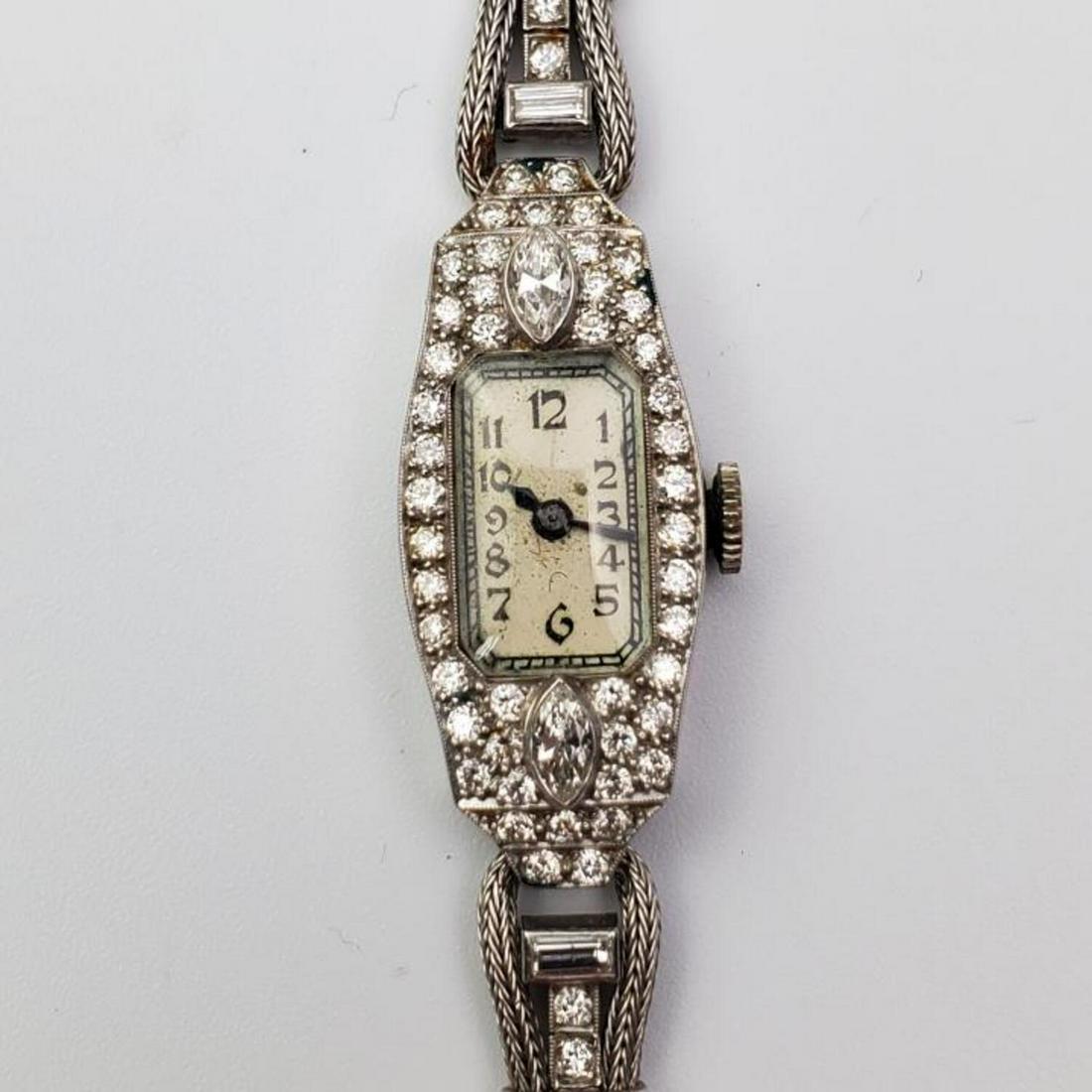 Antique Art Deco Platinum & Diamond Ladies Watch. (1 of 8)