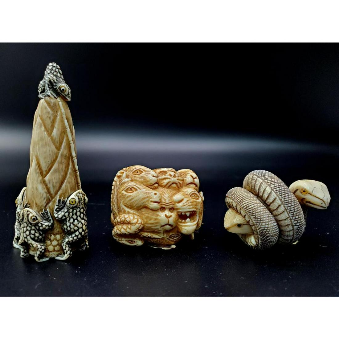 3 Exceptional Antique Japanese Netsuke Items (1 of 6)