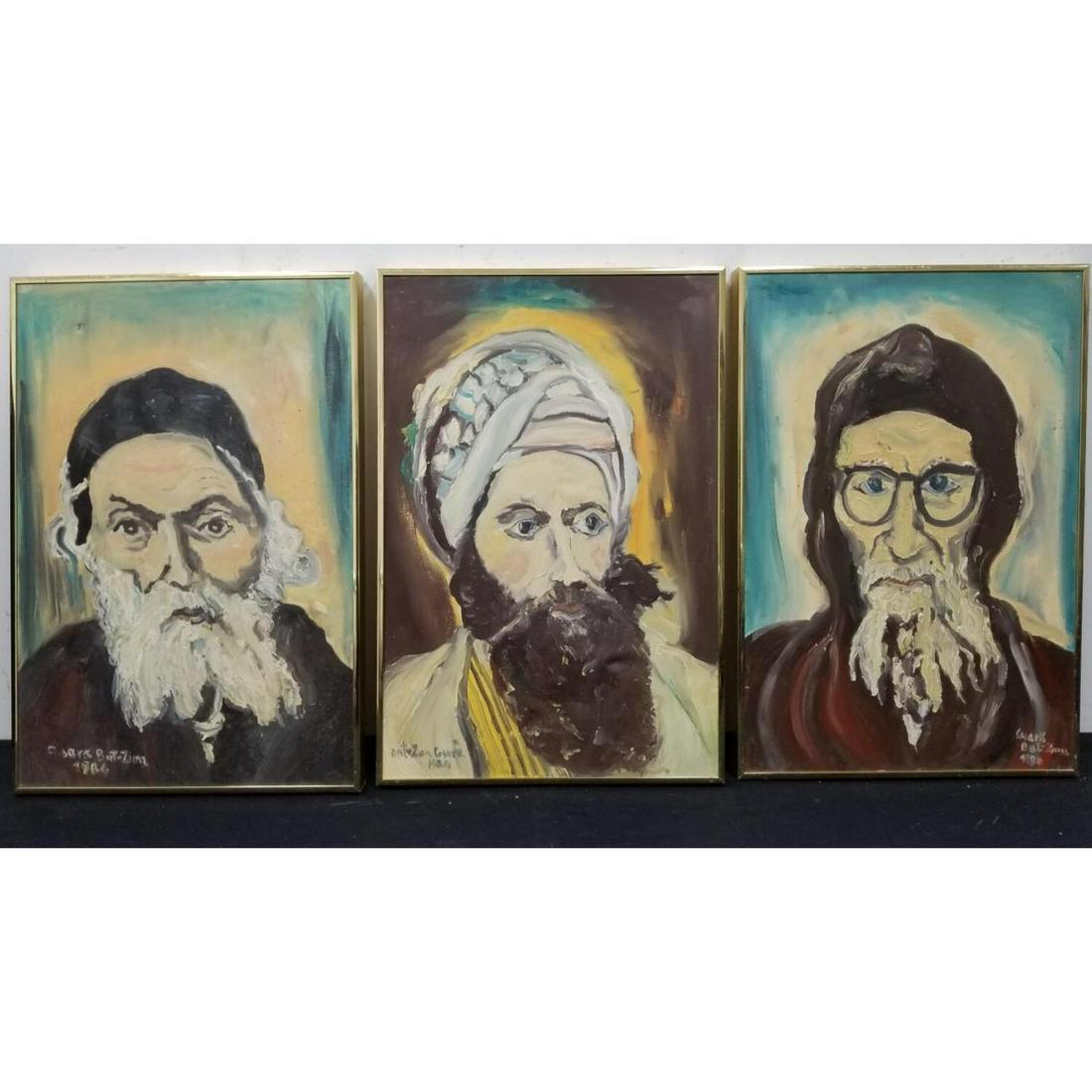 3 Judaica Paintings, Oil on Canvas (1 of 7)