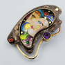 Signed Alexa and Peter MCM Enamel, Silver, 14K Gold, Pendant