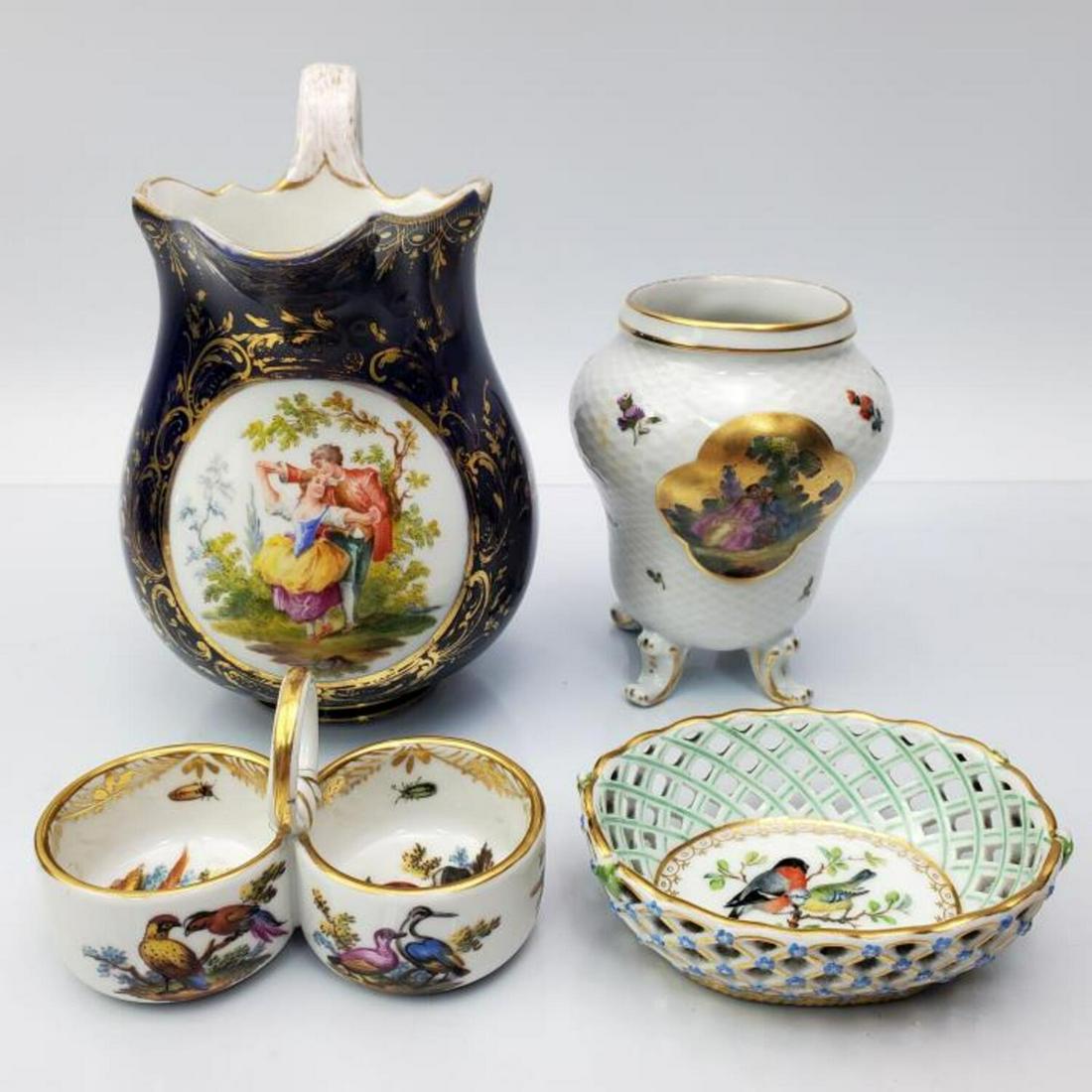 4 Pc Lot of Meissen, Augustus Rex & Other. (1 of 7)