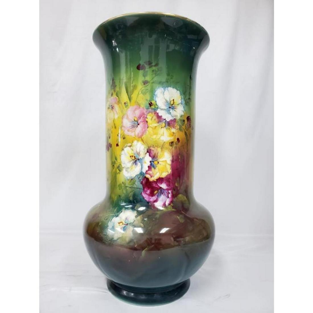 Large Royal Bonn Porcelain Vase: Large Royal Bonn Porcelain Vase. Condition: Cracked. Sold As Is. Dimensions: H- 23", Dia- 11". Provenance: From a Queens, NY Home. Please note the absence of a Condition Report does not imply that the