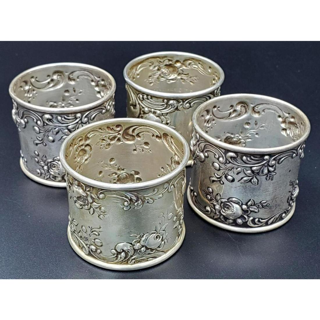 4 Large Gorham Sterling Silver Napkin Rings Auction