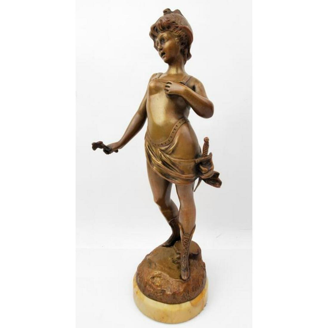 Antique Bronze Figure of a Soldier Girl (1 of 6)