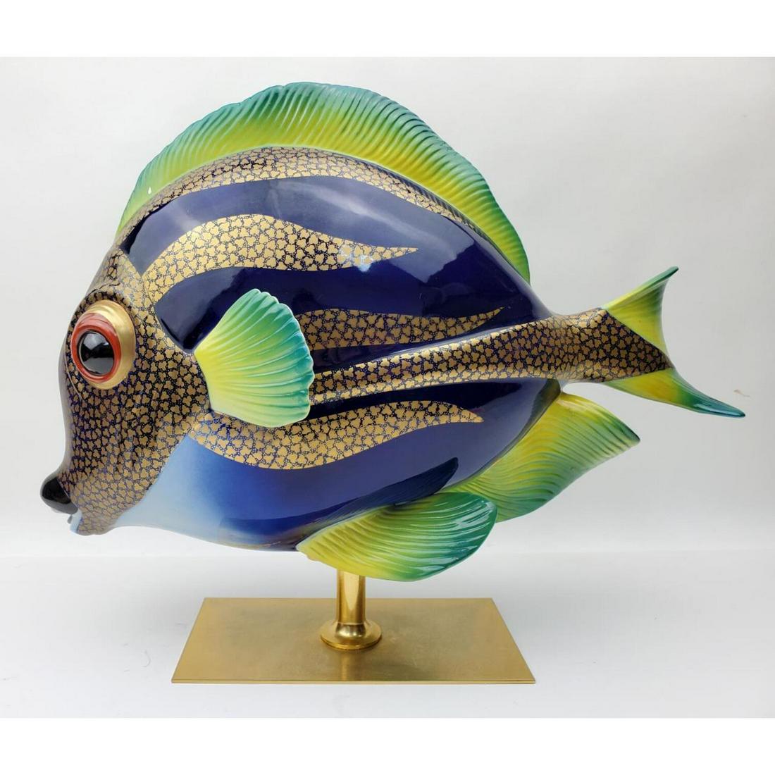 MCM Large Painted Porcelain Fish by Oggetti (1 of 6)