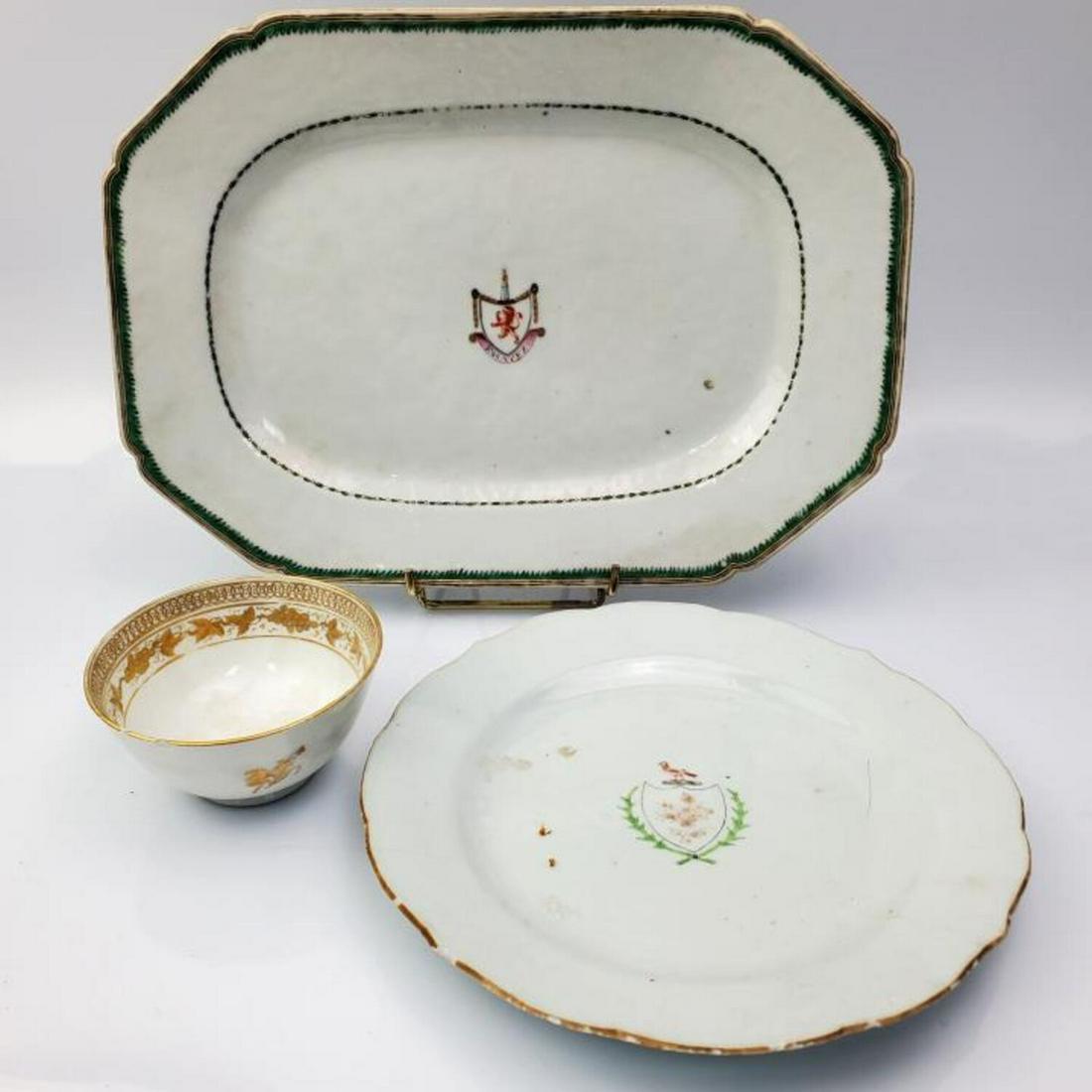 Lot of 3 Antique Chinese Export Porcelain Items (1 of 5)