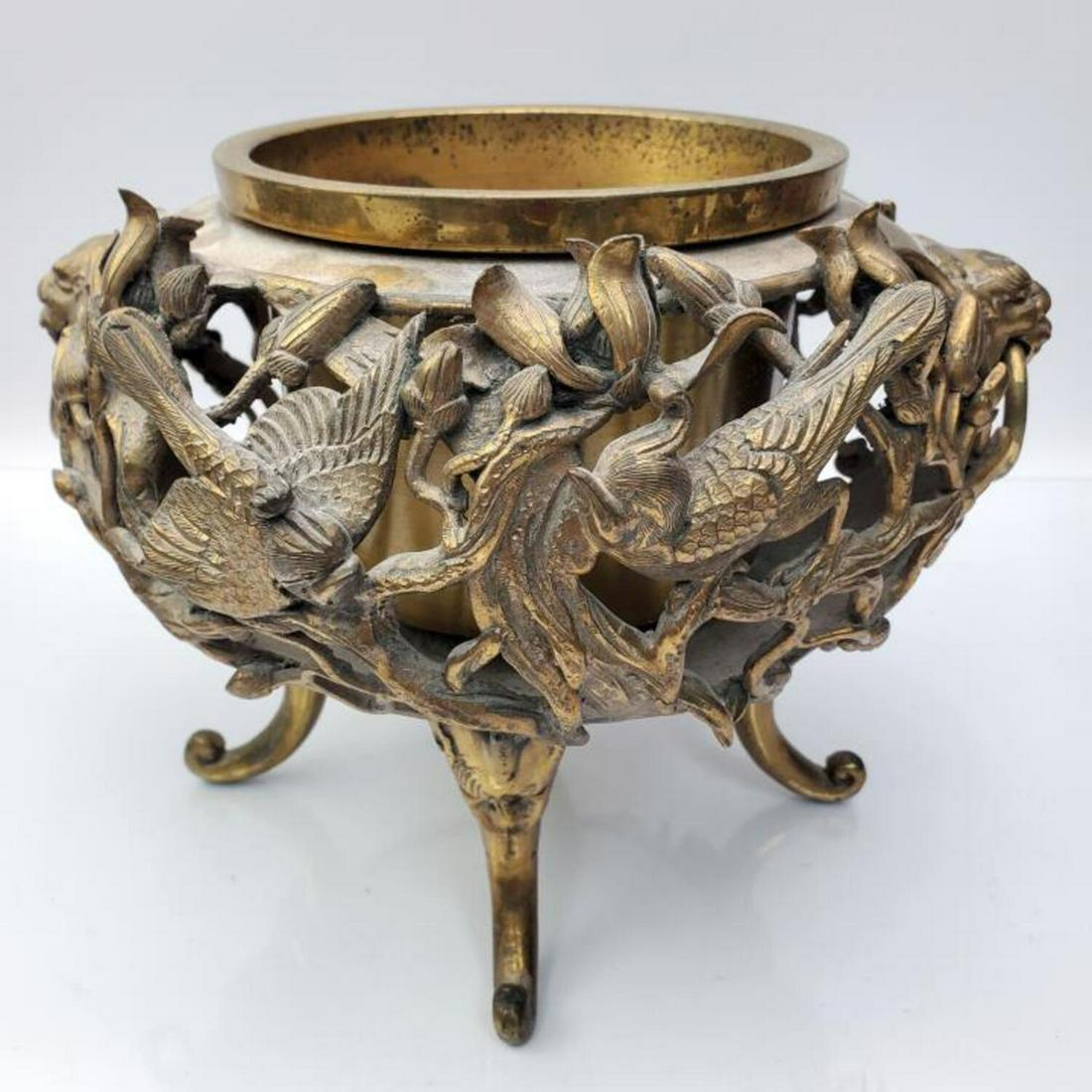 Asian Reticulated Bronze/Brass Vase (1 of 8)