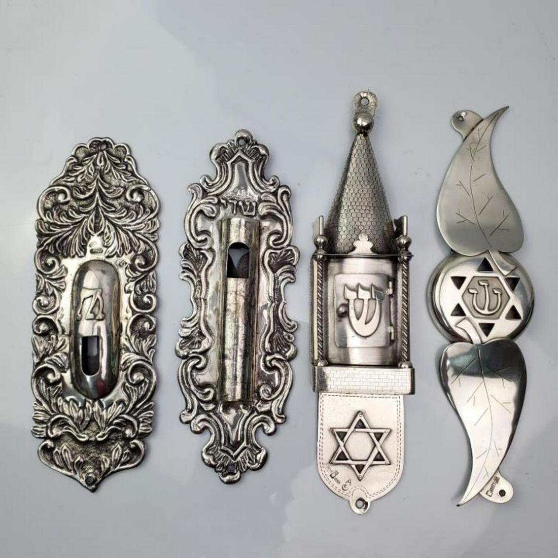 Judaica Lot of 4 Exceptional Large Silver Mezuzahs (1 of 7)
