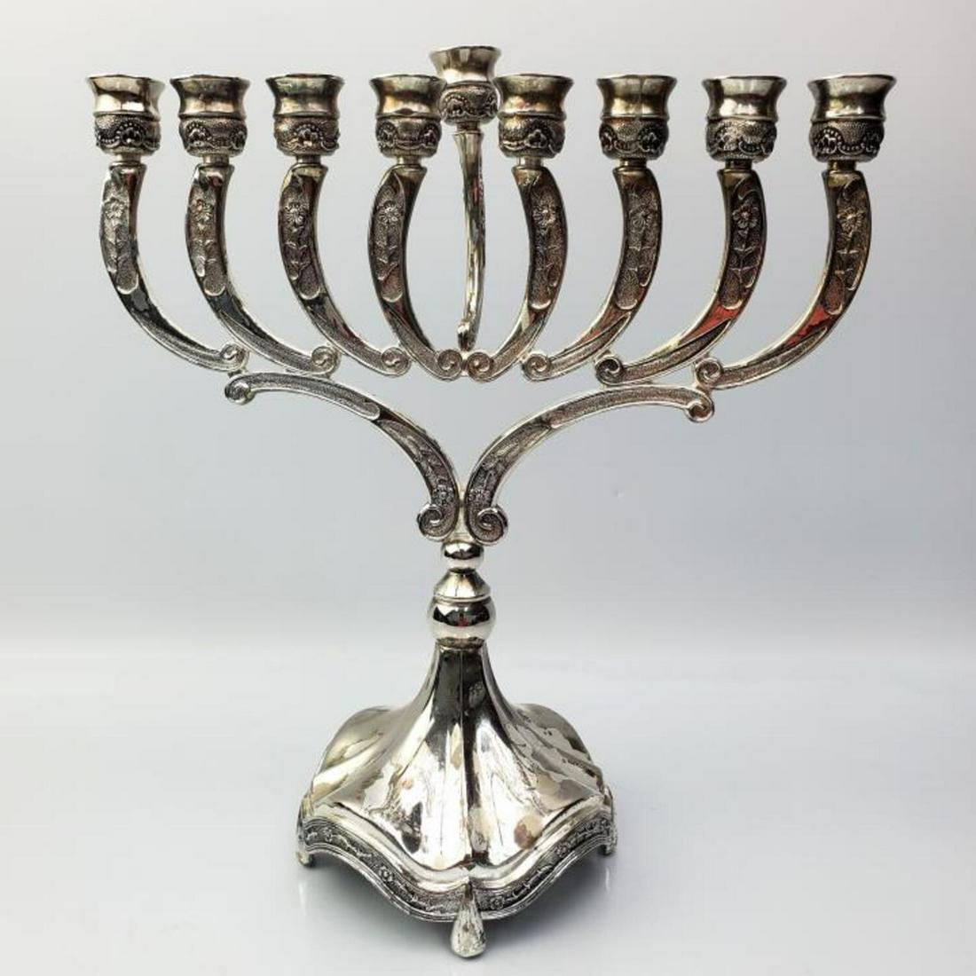 Judaica Silver Plated Menorah. (1 of 4)