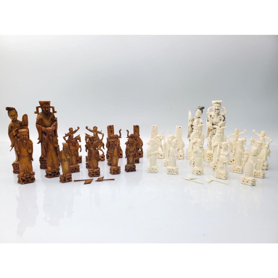 Vintage Chinese Carved Chess Pieces (1 of 7)