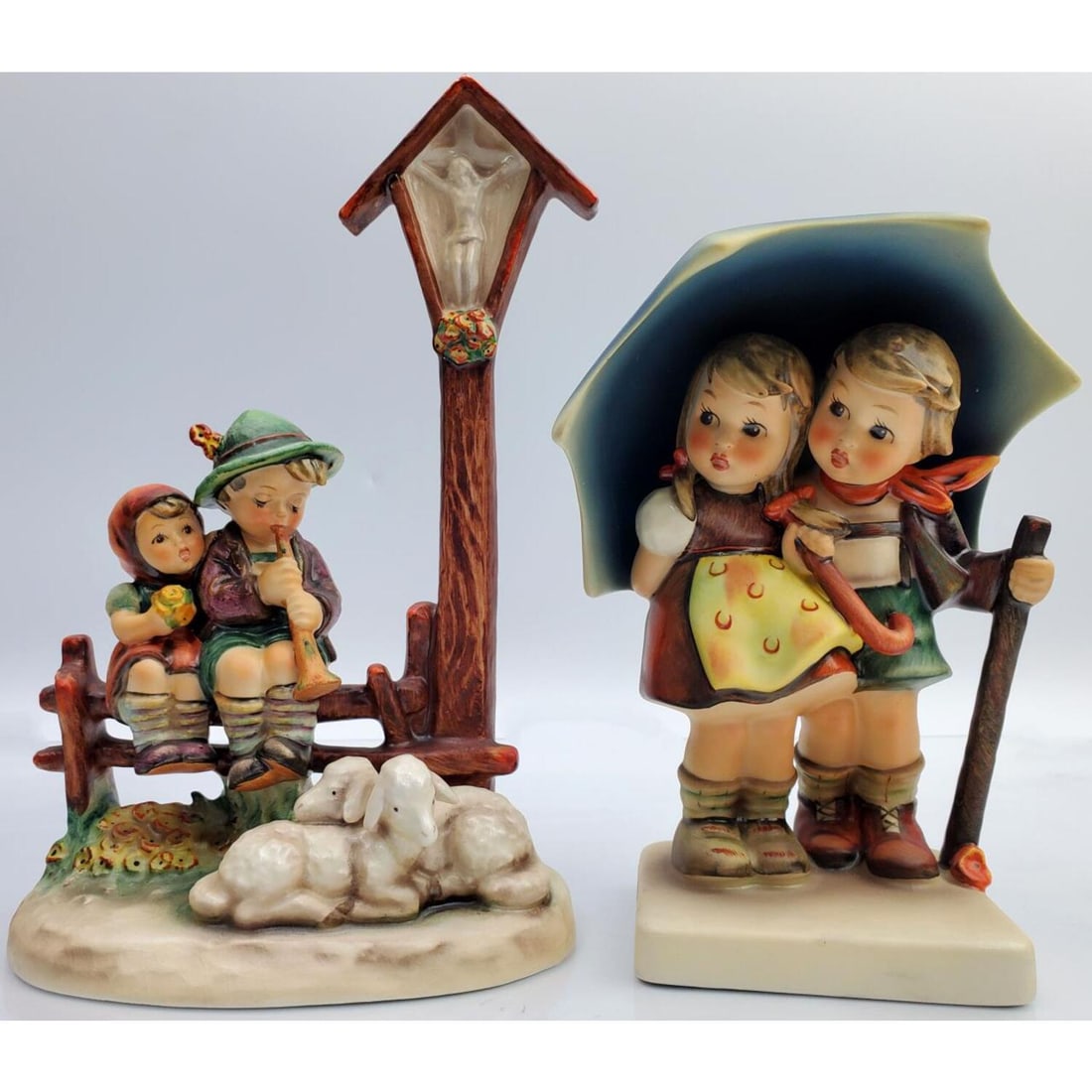 2 Hummel Porcelain Figures: 2 Hummel Porcelain Figures. Fully Signed. Condition: Excellent. Dimensions: Tallest- 8". Provenance: From a Queens, NY Home. Please note the absence of a Condition Report does not imply that there are