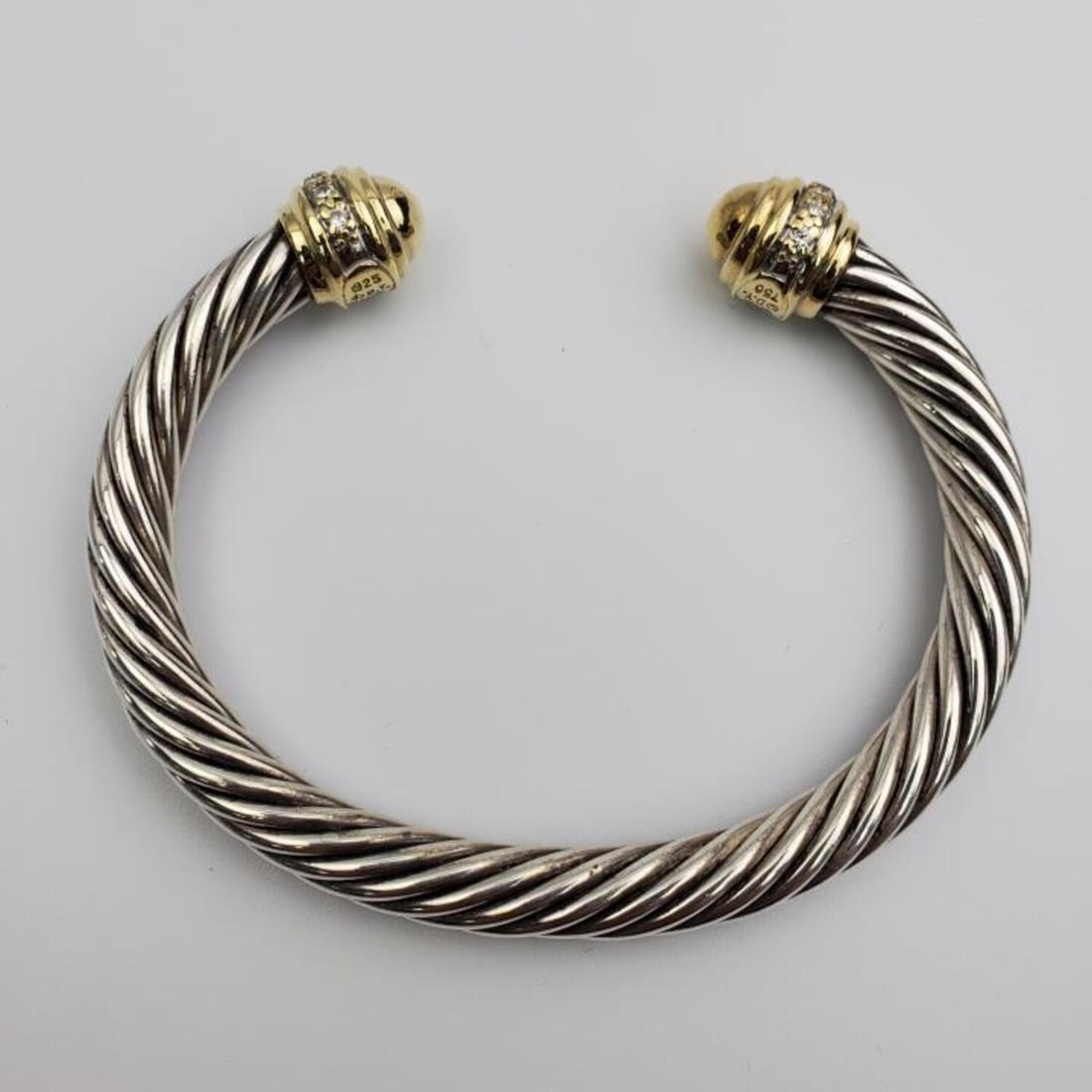 David Yurman 18K Gold & Silver Bracelet w Diamonds (1 of 4)