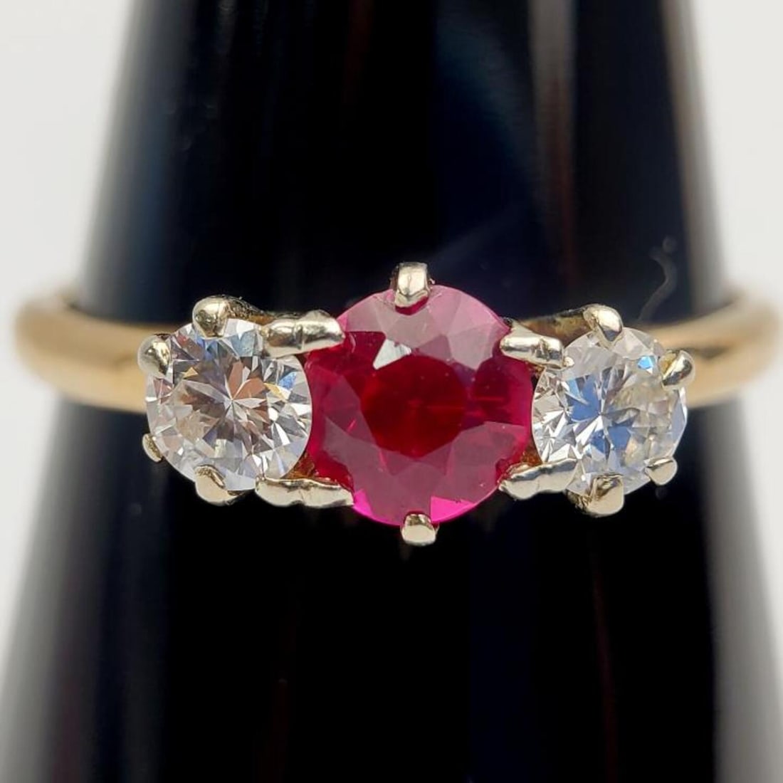 14K Gold, Ruby, and Diamonds Ring (1 of 6)