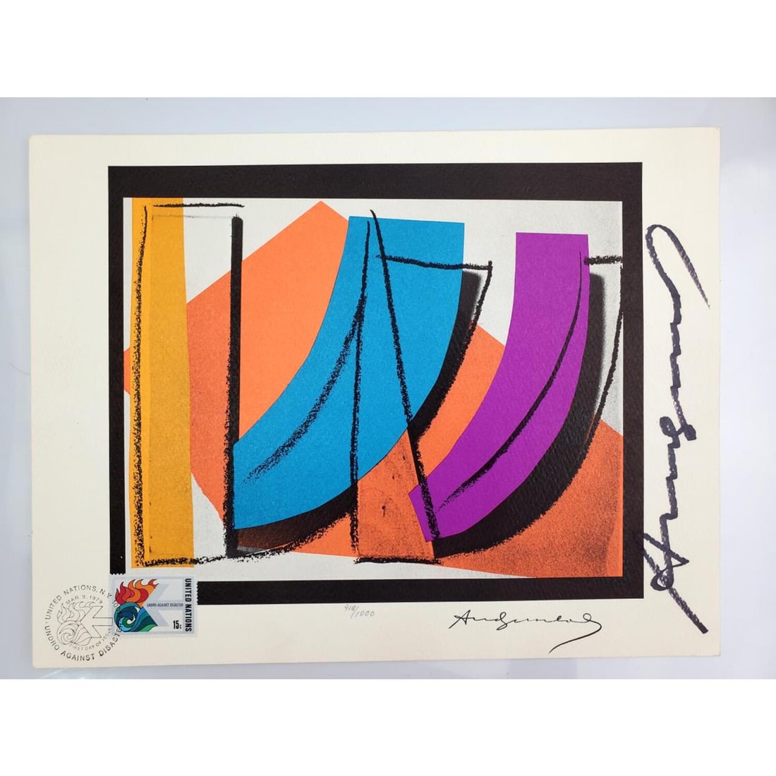 Andy Warhol "U.N. Stamp" Fully Signed Lithograph (1 of 5)