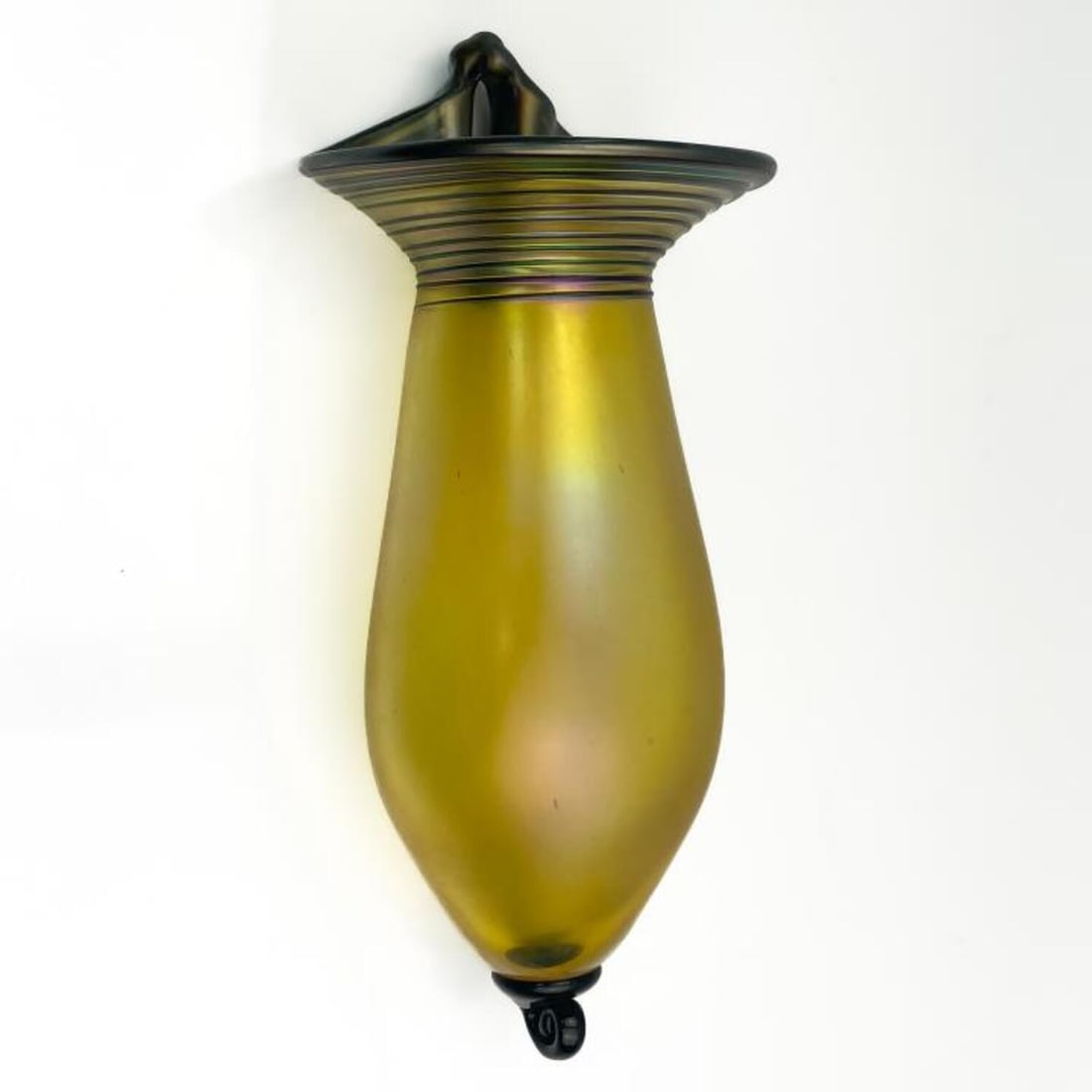 Vintage Signed Iridescent Glass Wall Vase (1 of 4)