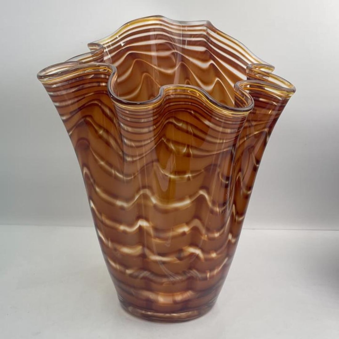 Vintage Internally Decorated Large Glass Vase (1 of 5)