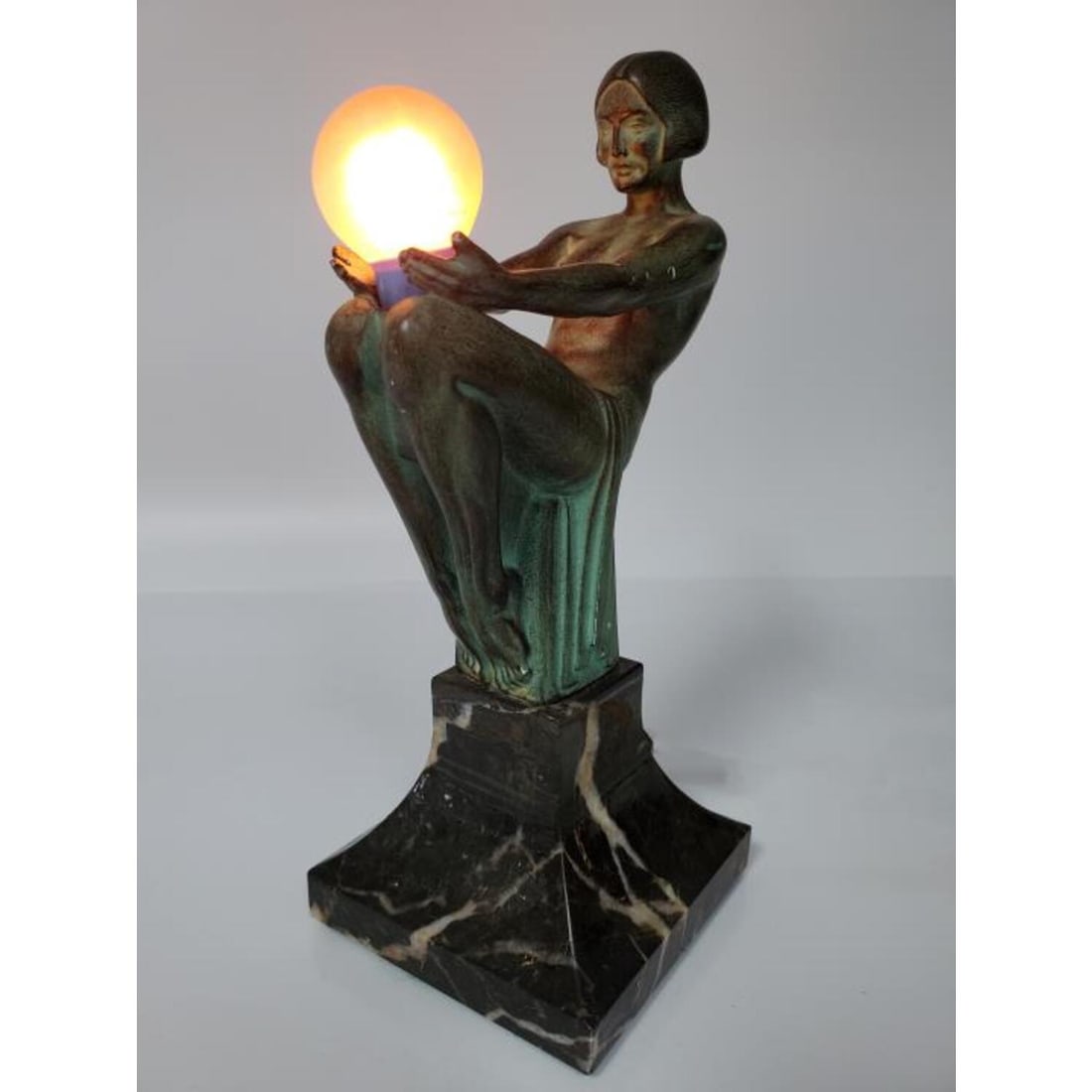 Max Le Verrier French Art Deco Bronze Night Lamp (1 of 5)