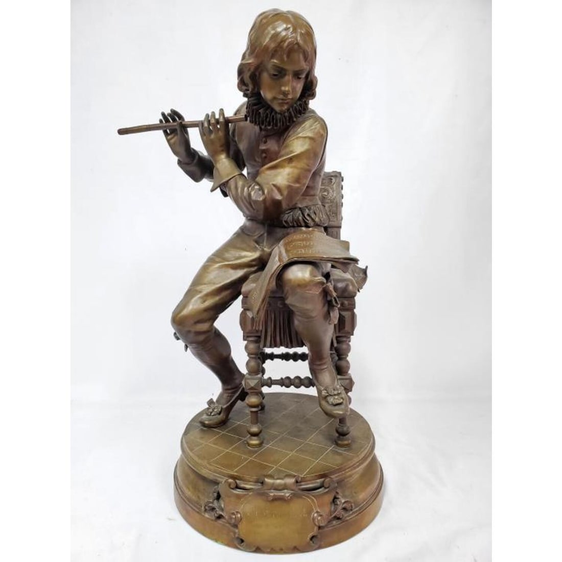 A. Gaudez Antique Bronze Sculpture "Flute Lesson" (1 of 10)