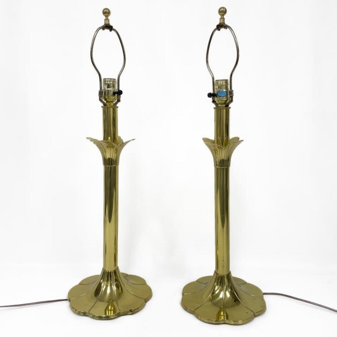 Pair of Vintage Stiffel Brass Tulip Table Lamps (1 of 5)