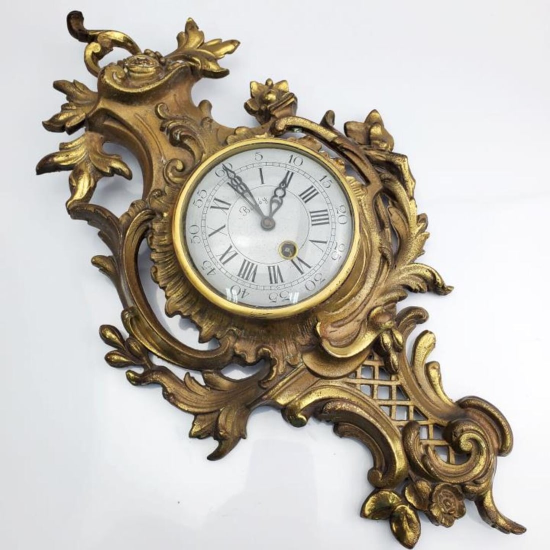 Old Bronze Cartel Clock, Signed Buney (1 of 4)