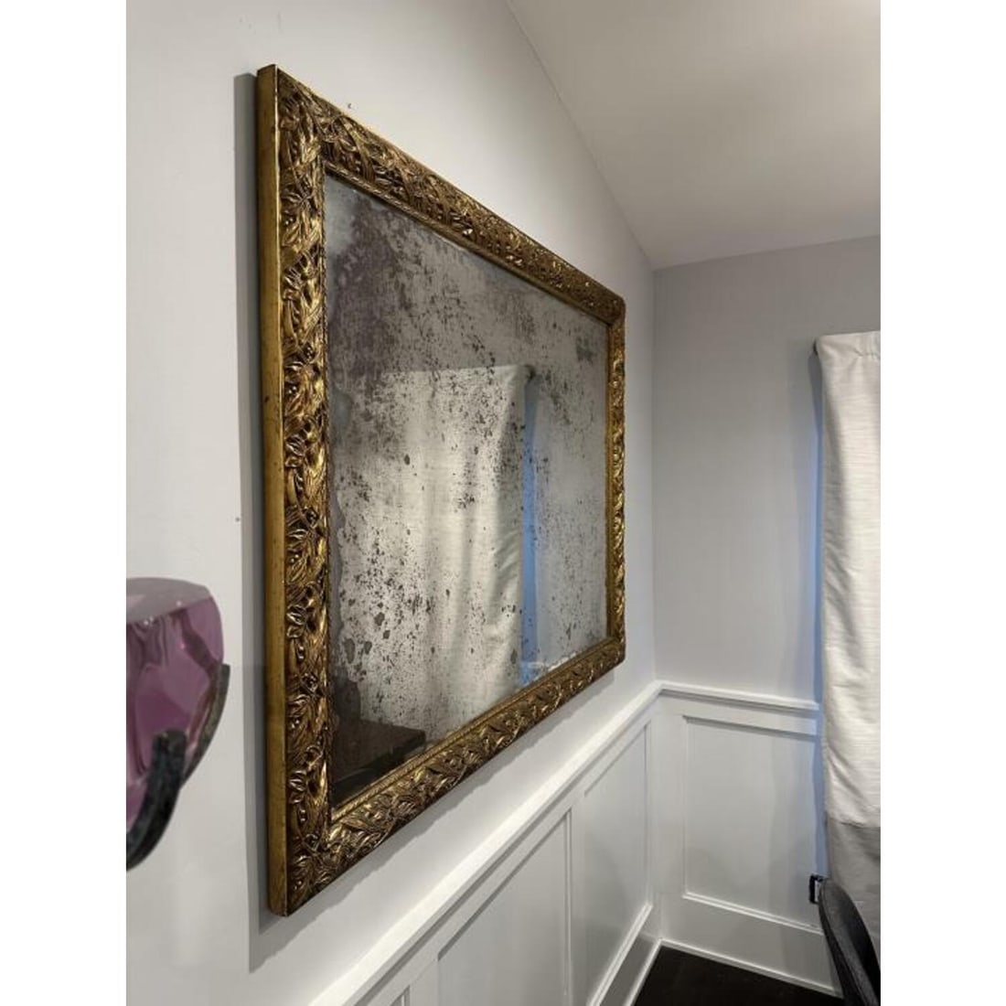 3 Very Large Antique Mercury Glass Framed Mirrors (1 of 9)