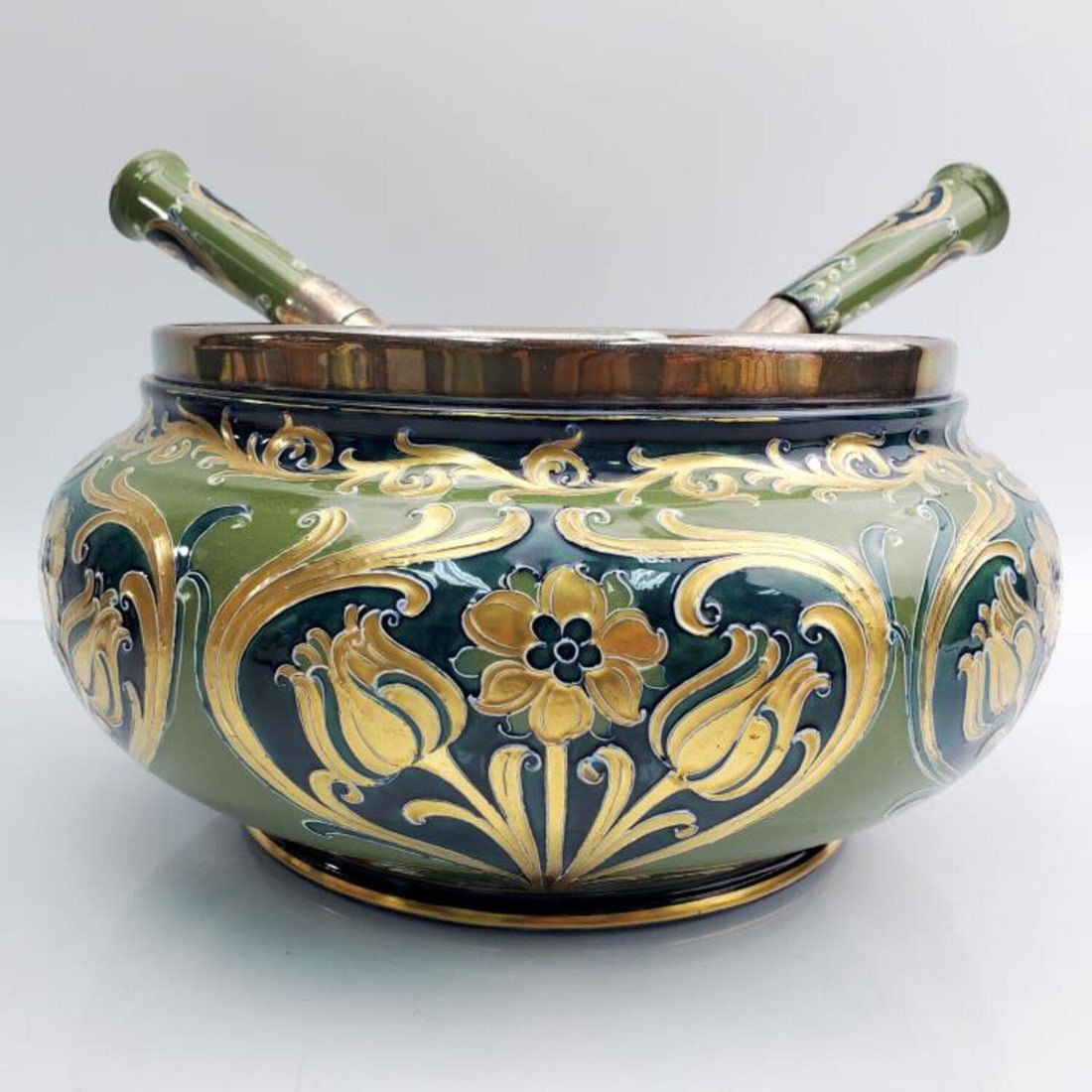 Antique William Moorcroft Macintyre Bowl/Utensils (1 of 6)