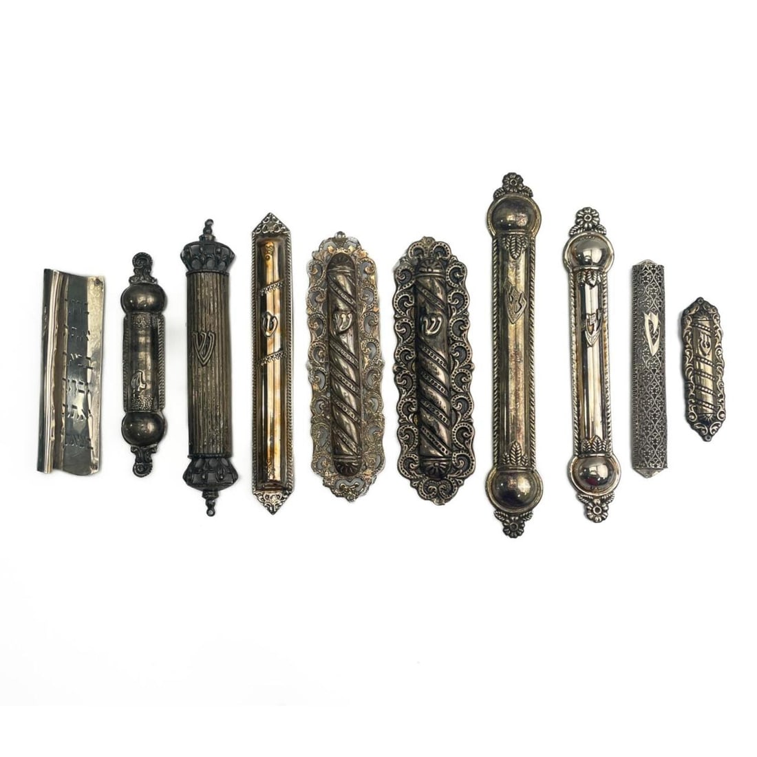 Judaica Lot of 10 Sterling Silver Vintage Mezuzahs (1 of 15)