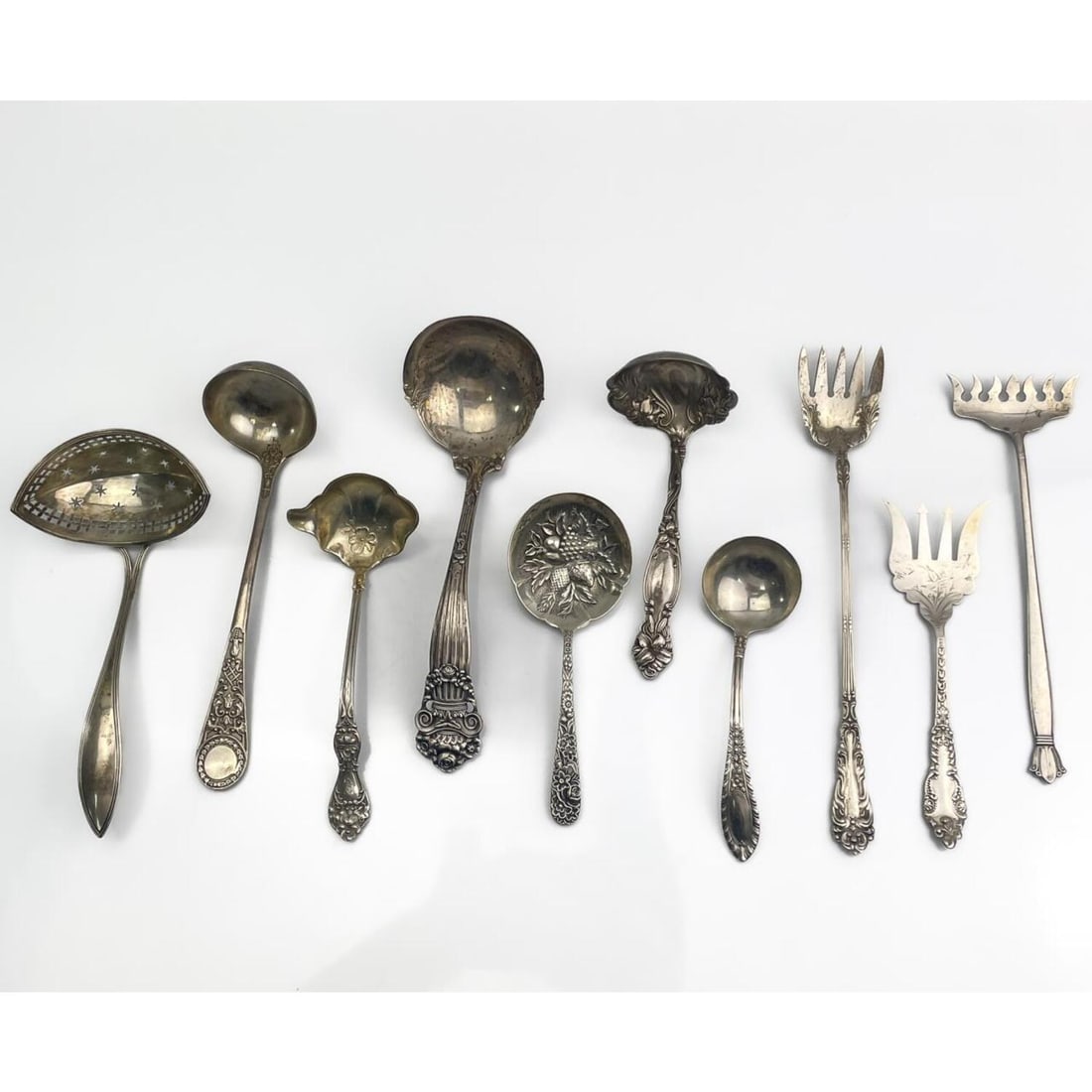 10 Antique Serving Utensils- 7 Ladles & 3 Forks (1 of 9)