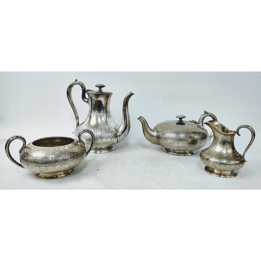Mid 19th C. Elkington & Co 4 pcs Tea & Coffee Set (1 of 10)