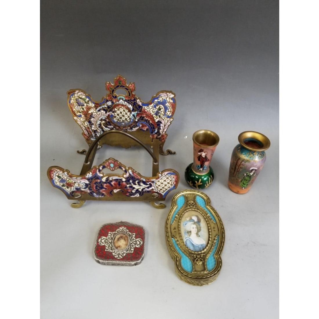 5 Piece Lot of Enamel & Champleve Objects (1 of 11)