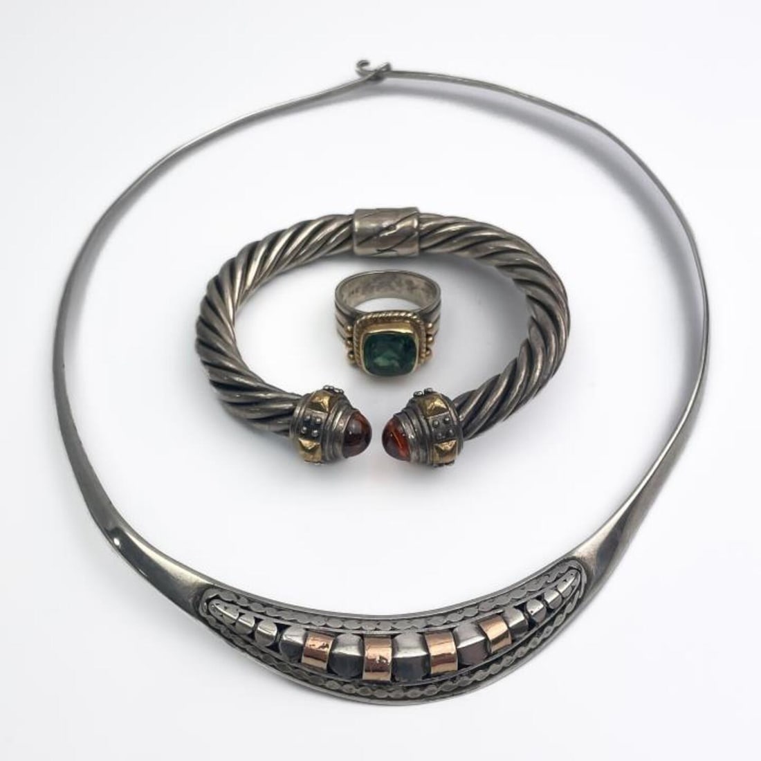 Lot of 3 Sterling Silver & 14K Gold Jewelry Items (1 of 10)