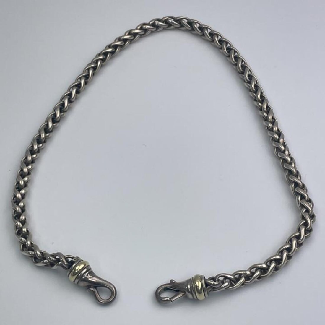 David Yurman Sterling Silver/Gold Choker Necklace (1 of 3)