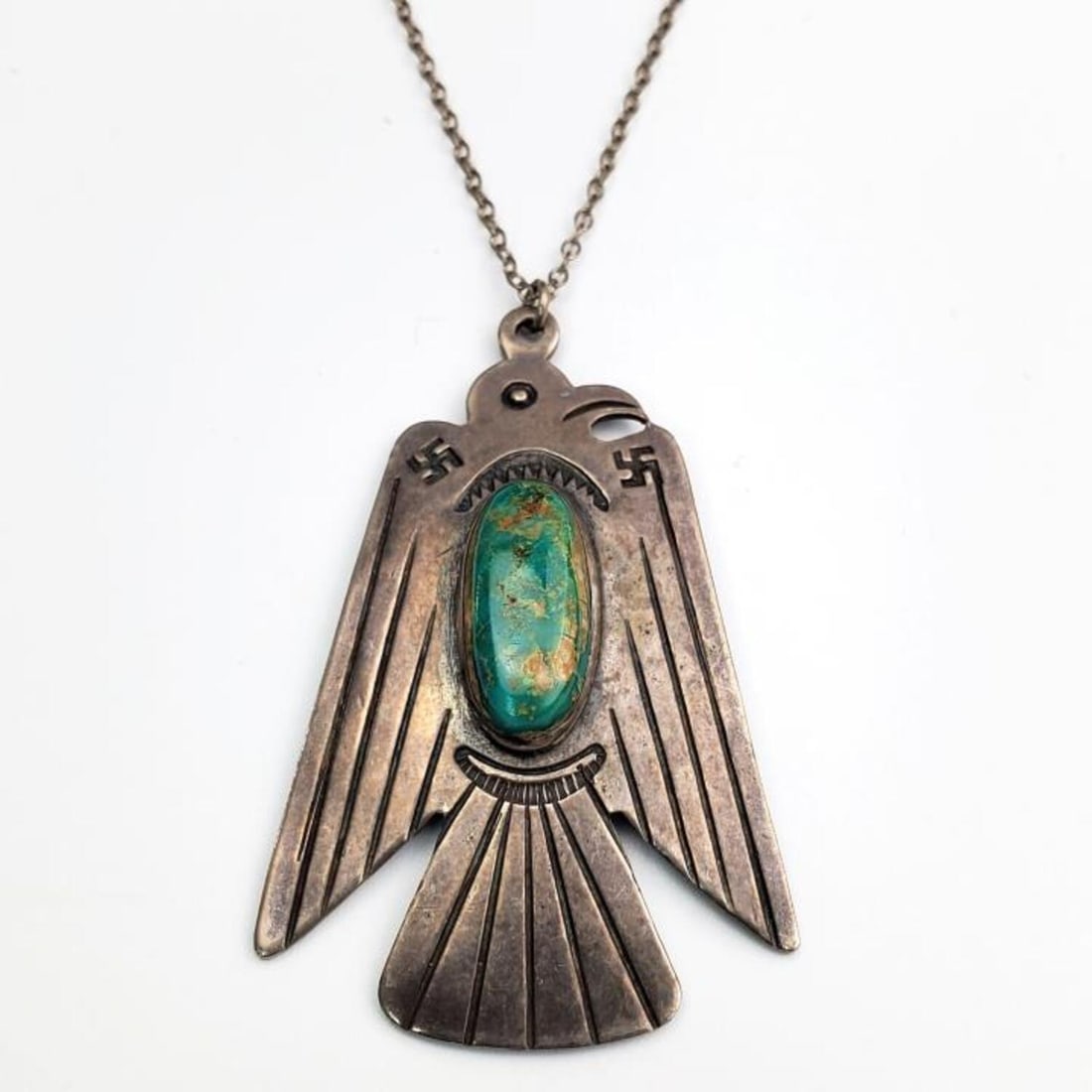 Native American Style Silver & Turquoise Necklace (1 of 5)