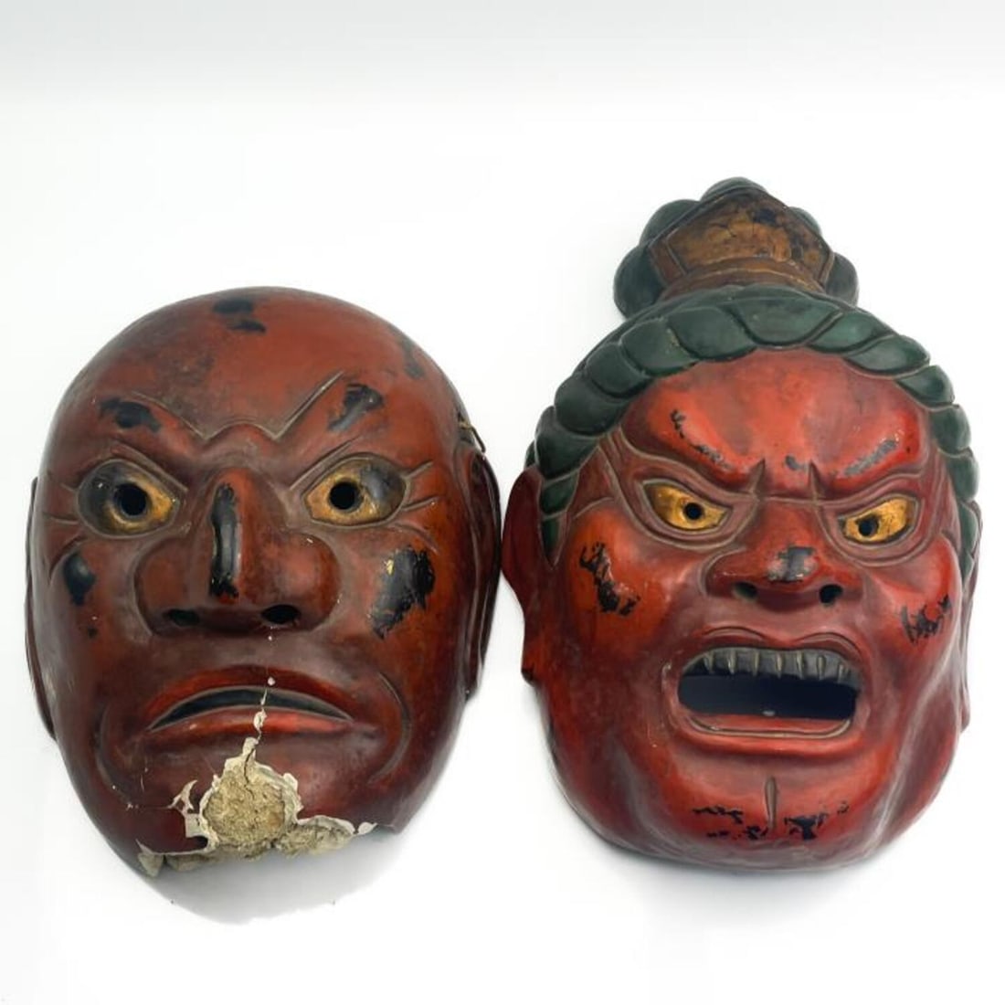 2 Antique 19th C. Japanese Masks (1 of 8)