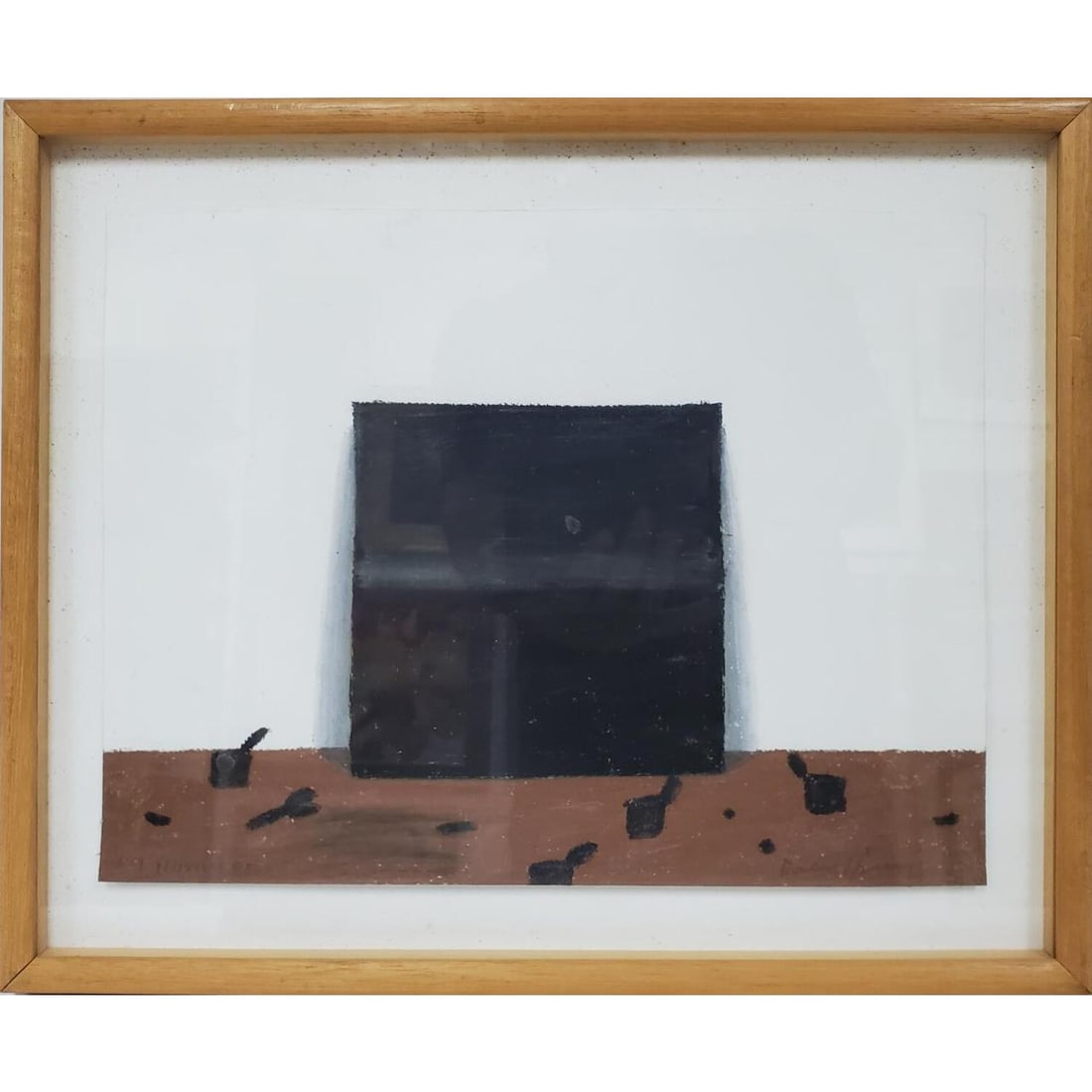 Dale Hickey, Australia (Born 1937) Painting: Dale Hickey, Australia (Born 1937). Watercolor, Pastel and Oil on Thick Paper "Nowhere 49". Signed Lower Right. Described Lower Left. Described on the Back and Dated 1991. In Original Framed Under Gla