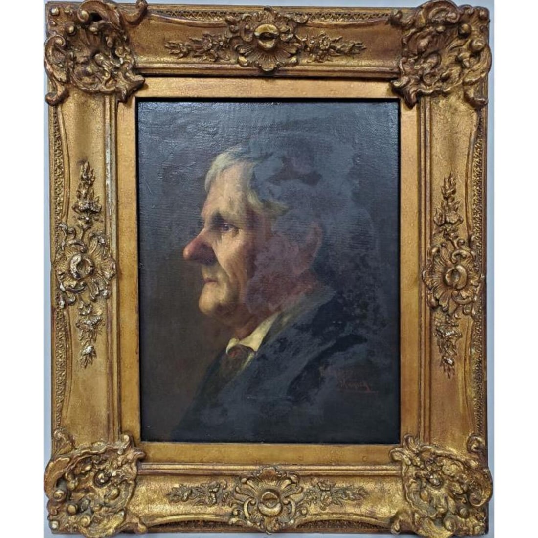 Signed Antique German Portrait of a Man Painting (1 of 4)