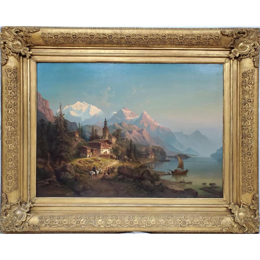 Large Antique 19th Century Painting "Landscape" (1 of 7)