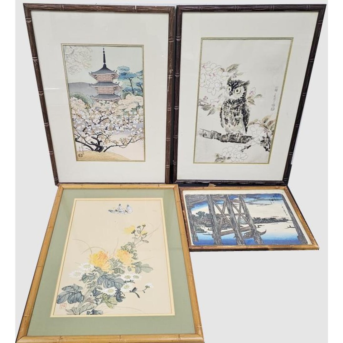 4 Japanese Antique Hand Painted Ukiyo-E (1 of 12)
