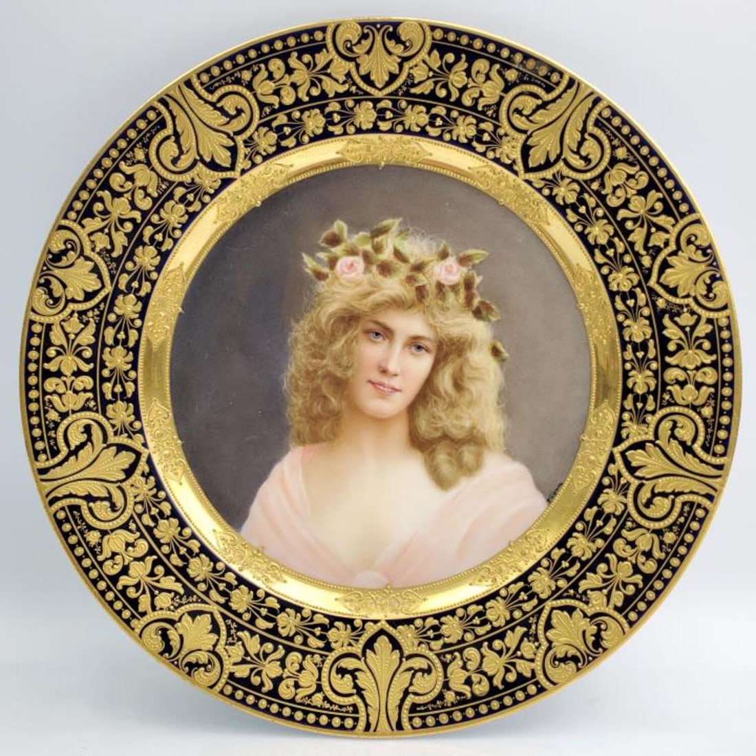 Royal Vienna 19th C. Art Nouveau Porcelain Plate (1 of 6)
